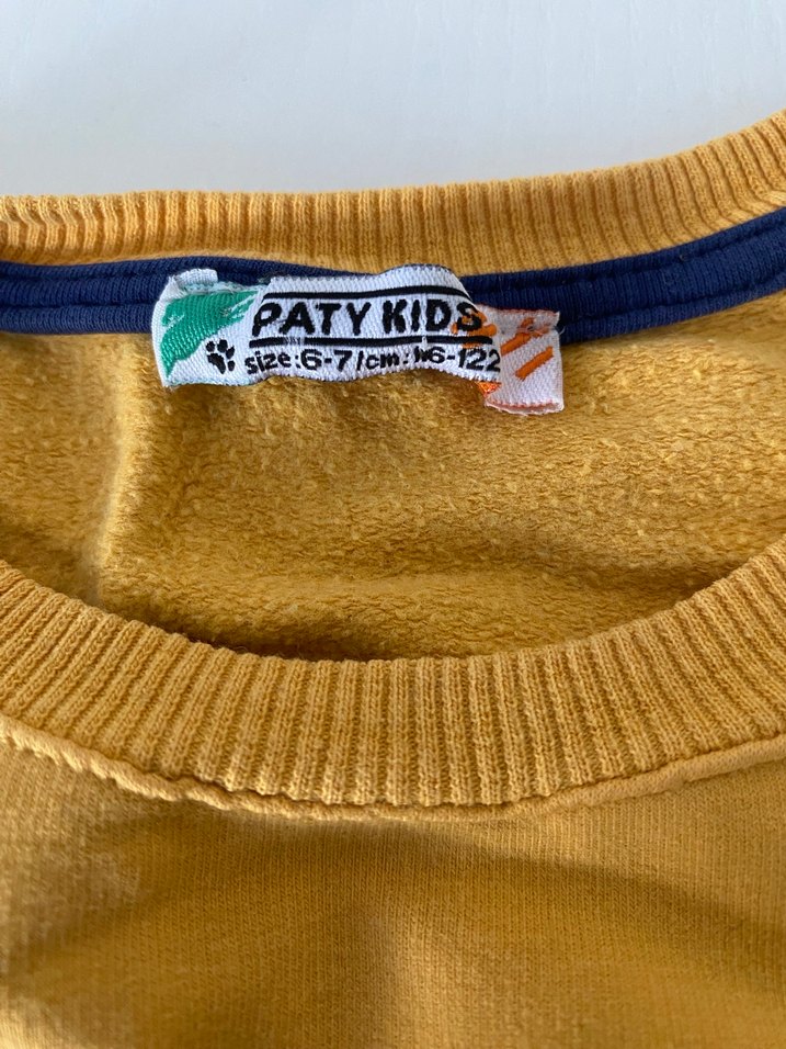 Erkek çocuk sarı baskılı sweatshirt ve lacivert eşofman - Görsel 2