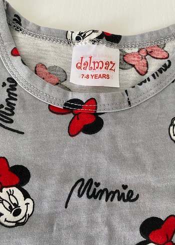 Gri Mini Baskılı Kız Cocuk Pijama Takımı - Görsel 2