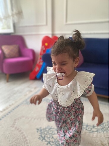 24-36 Ay Beden Güpürlü bebe yaka Bebek elbisesi