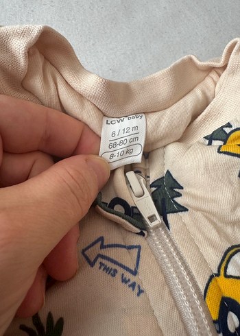LC Waikiki Çocuk Baskılı Fermuarlı uyku Tulumu bej