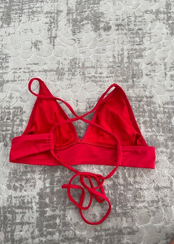 s Beden Kırmızı üçgen Bikini Üstü