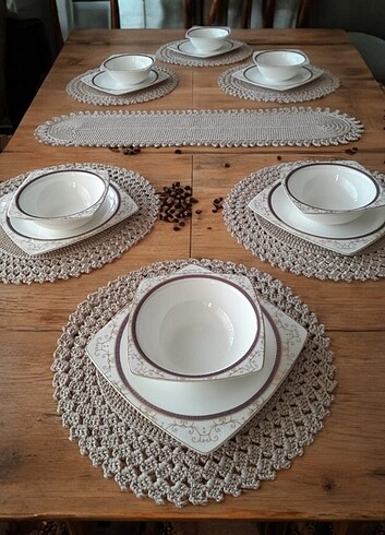  Beden El Örgüsü 6Kişilik Runner&Supla Set 