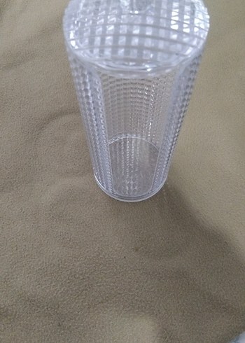 Beyaz Şeffaf Desenli makyaj pamuğu koyma vazosu - Görsel 3