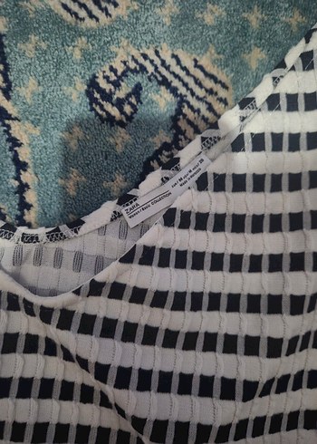 Zara Beyaz Siyah Desenli üst - Görsel 2