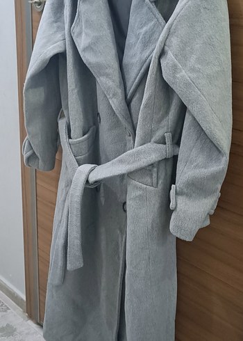 Gri Çift Düğmeli Uzun Kaban #kaşe #kaşekaban #kaban #uzunkaban - Görsel 5