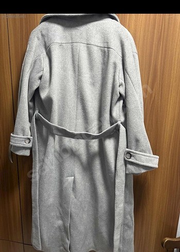 Gri Çift Düğmeli Uzun Kaban #kaşe #kaşekaban #kaban #uzunkaban - Görsel 9