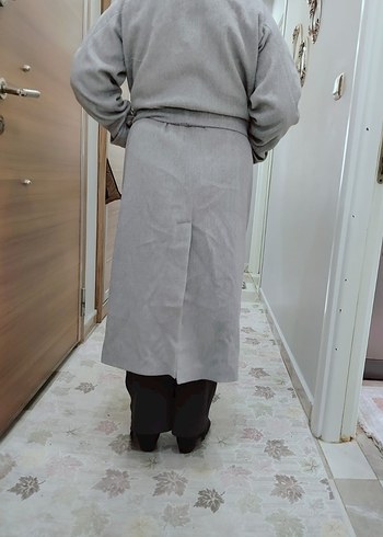 Gri Çift Düğmeli Uzun Kaban #kaşe #kaşekaban #kaban #uzunkaban - Görsel 12