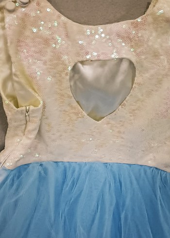 Kız Çocuk Mavi Kat Kat Fırfırlı Elbise - Görsel 5