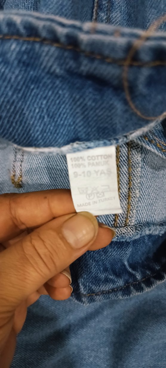 Nakışlı Ayıcık Detaylı Kız Kot Tulum - Görsel 4