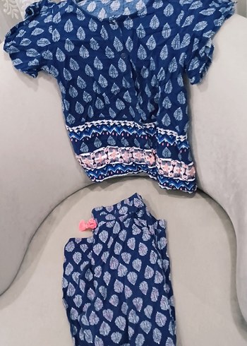 Renkli Desenli Mavi  Takımı - Görsel 3