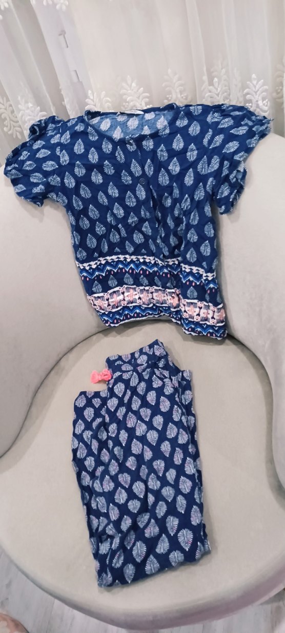 Renkli Desenli Mavi  Takımı - Görsel 3