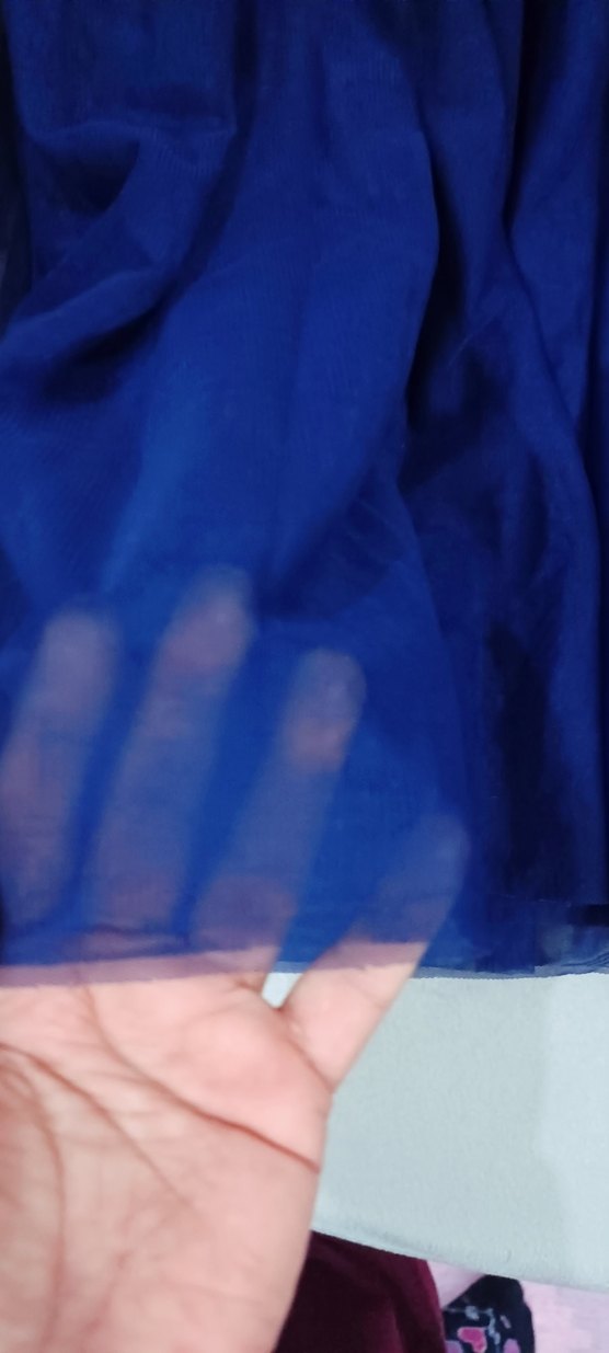 Çiçek Nakışlı Mavi Uzun Kollu Kız Elbisesi - Görsel 5