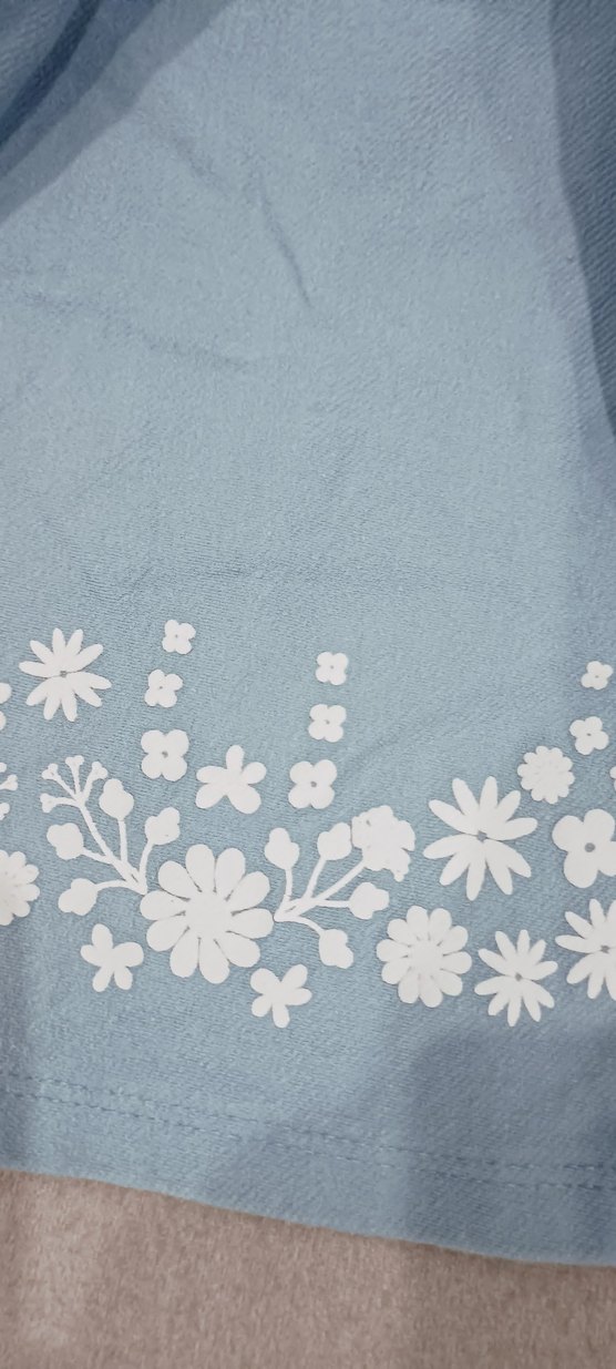 Mavi Nakışlı Kolsuz Kız Elbisesi - Görsel 3