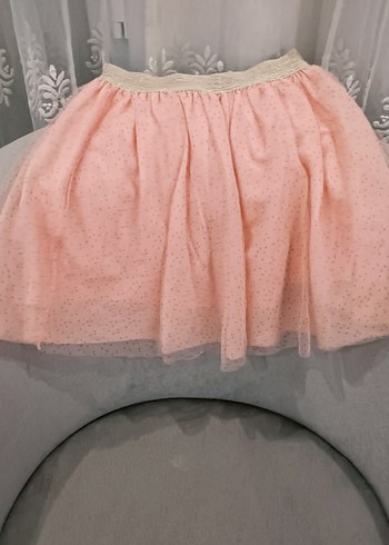 Pembe Nakışlı Kız Çocuk Fırfırlı Etek - Görsel 2