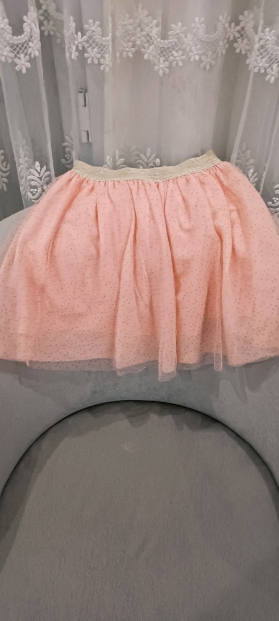 Pembe Nakışlı Kız Çocuk Fırfırlı Etek - Görsel 2