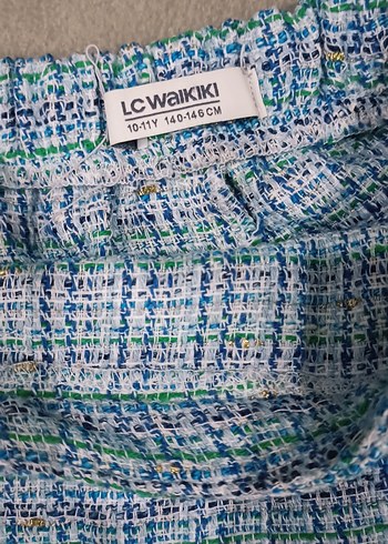 Düğmeli Mavi Mini  Etek - Görsel 4