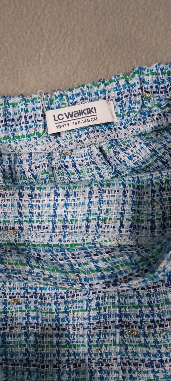 Düğmeli Mavi Mini  Etek - Görsel 4