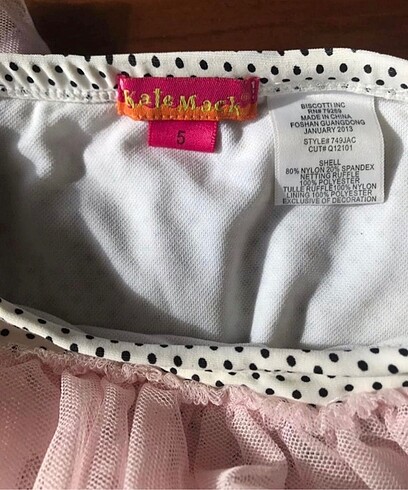 5 Yaş Beden pembe Renk Tül ve Fiyonk Detayl 4-5 yas Bikini