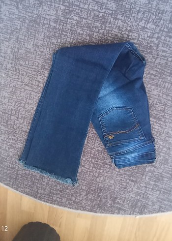 m Beden mavi Renk Gevşek Kesim Midi Boy Mavi Kadın Kot Pantolon