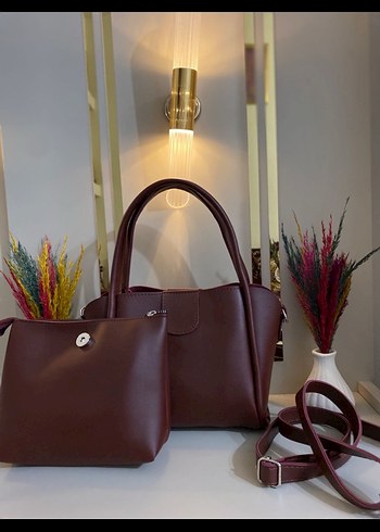 Bordo Deri Minimalist Kadın Çanta