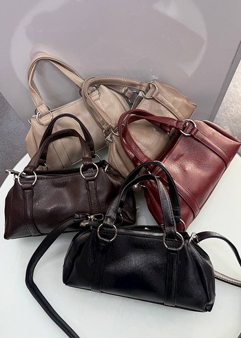 Parlak Altın Deri Kadın Çanta - Görsel 2