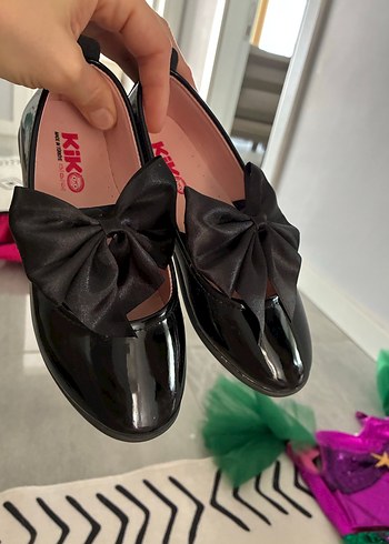 Siyah Fiyonk Detaylı Kız Çocuk Babet - Görsel 10