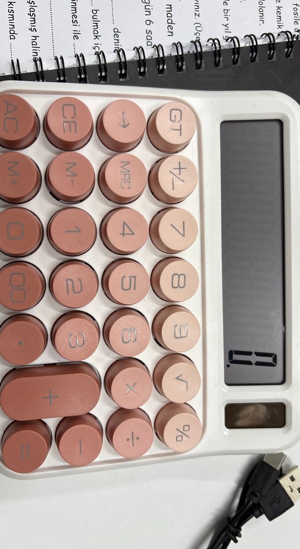 Bej Renkli Elektronik Hesap Makinesi - Görsel 4