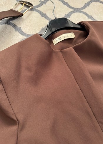 Kadın Kahverengi Düğmeli  Blazer ceket - Görsel 4