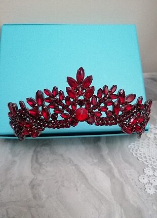 Bordo taşlı Kına tacı