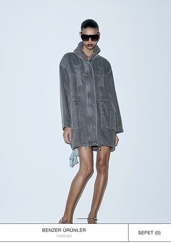 Zara Oversize ORJİNAL Denim Parka