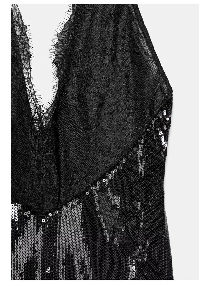 Zara Pullu Mini Elbise - Görsel 4