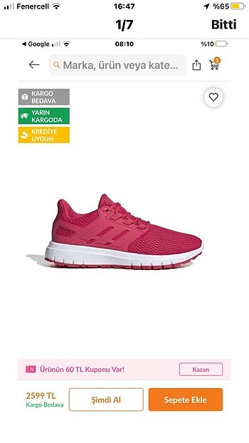 Adidas Orjinal Adidas spor ayakkabı
