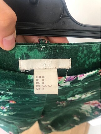m Beden yeşil Renk Çiçekli kumaş pantolon