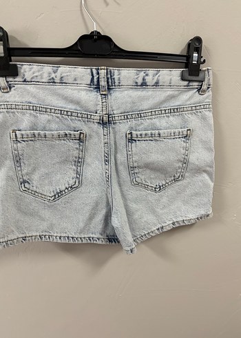13-14 Yaş Beden KOTON KİDS 13-14 yaş Gri Mavi Batik Desen Mini Kot ŞORT Etek