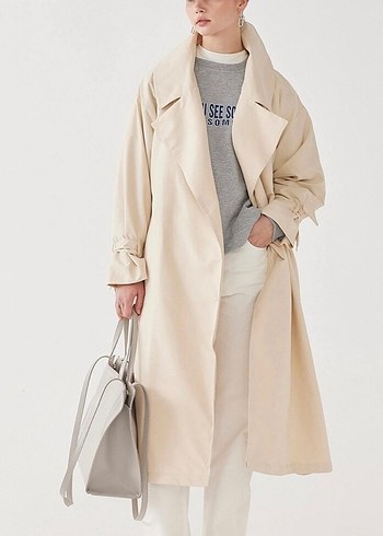 Suud Collection Bej Midi Kadın Trençkot