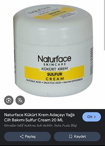 kükürt kremi