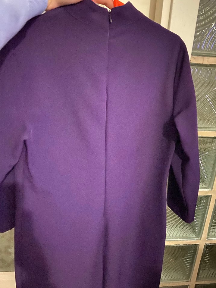 Mor V Yaka midi elbise - Görsel 2