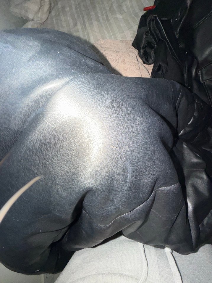 Siyah h&m Deri Puff Kısa Kadın Mont - Görsel 3