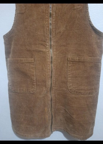 KOTON L,40  Kadın Kahverengi  Fermuarlı Kısa Tulum SALOPET - Görsel 2