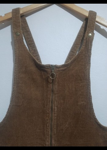 KOTON L,40  Kadın Kahverengi  Fermuarlı Kısa Tulum SALOPET - Görsel 4