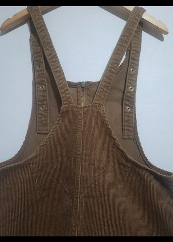 KOTON L,40  Kadın Kahverengi  Fermuarlı Kısa Tulum SALOPET - Görsel 6