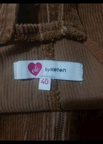 KOTON L,40  Kadın Kahverengi  Fermuarlı Kısa Tulum SALOPET - Görsel 9