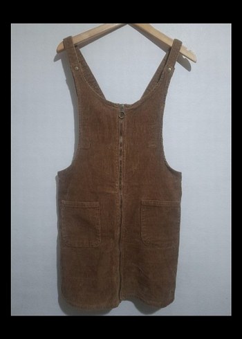 KOTON L,40  Kadın Kahverengi  Fermuarlı Kısa Tulum SALOPET - Görsel 12