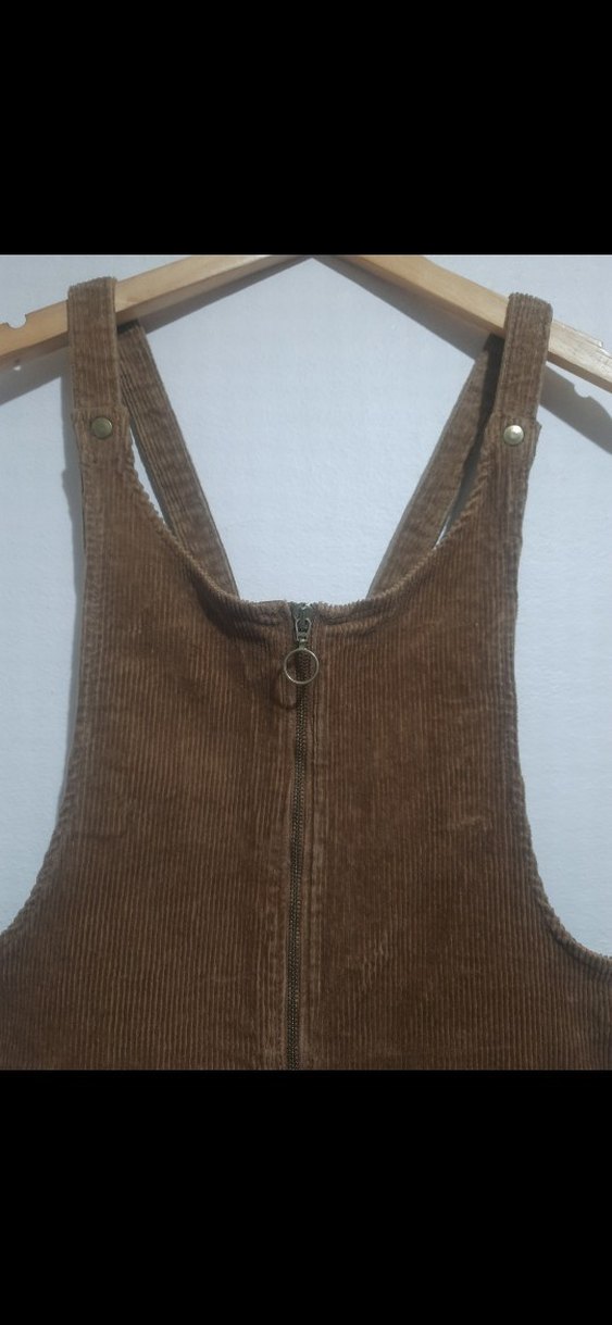 KOTON L,40  Kadın Kahverengi  Fermuarlı Kısa Tulum SALOPET - Görsel 4