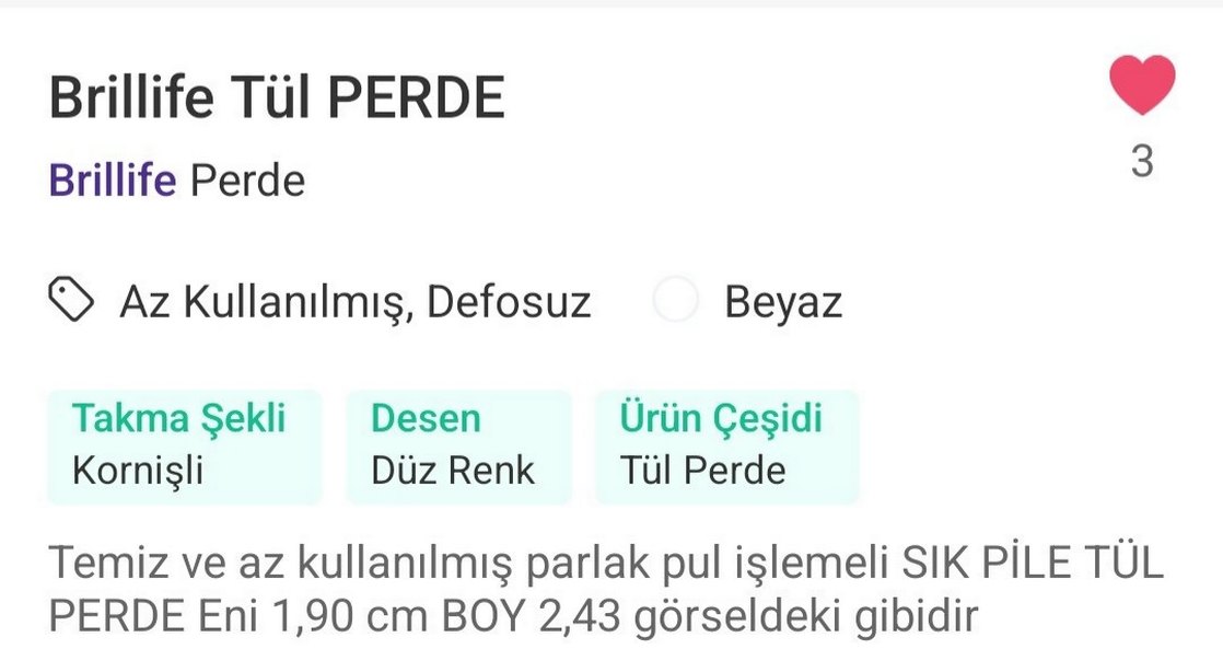 Birillife Beyaz parlak pul işlemeli Perde - Görsel 2