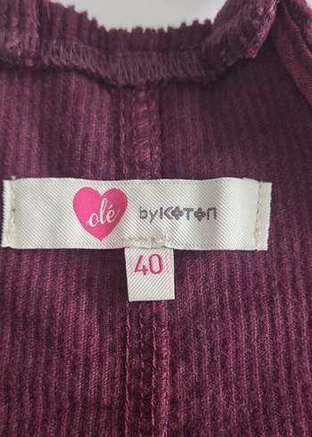 Bordo MÜRDÜM Kadın fitilli kadife Fermuarlı Midi Salopet - Görsel 5