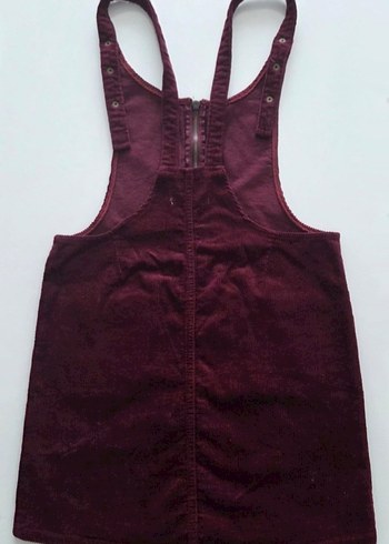 Bordo MÜRDÜM Kadın fitilli kadife Fermuarlı Midi Salopet - Görsel 11