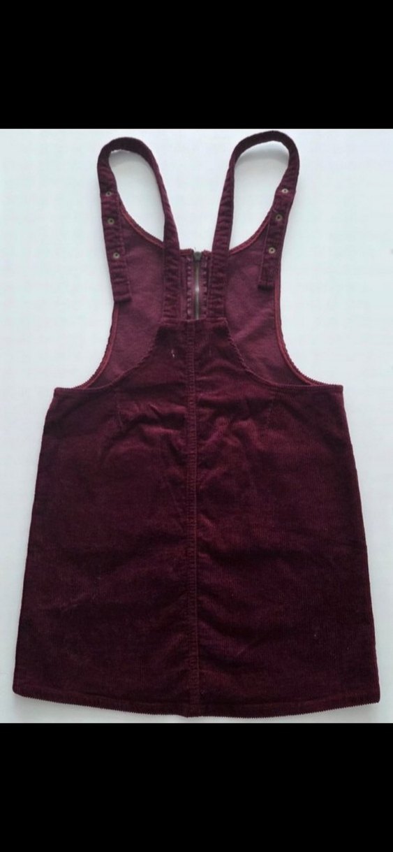 Bordo MÜRDÜM Kadın fitilli kadife Fermuarlı Midi Salopet - Görsel 3