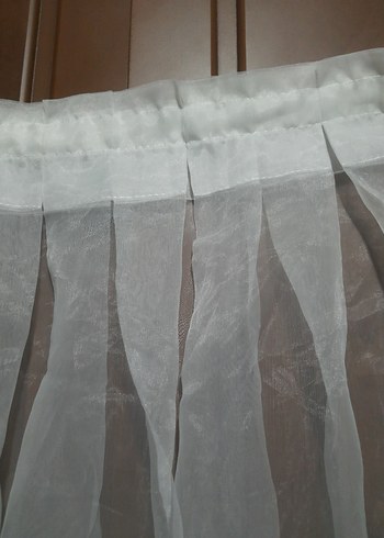 Lale Nakışlı Bej Ekru Tül Perde - Görsel 5