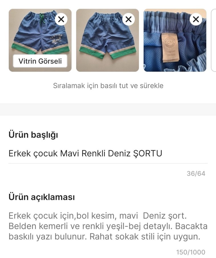 Tchibo Mavi Erkek Çocuk Şort - Görsel 5